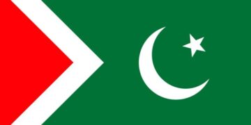 The venue of the first public meeting of the Istekham Pakistan Party has been decorated