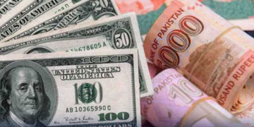Depreciation of dollar against rupee in interbank