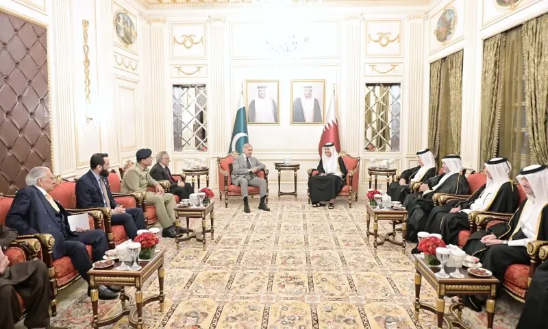 Prime Minister Shehbaz Sharif Meets Emir of Qatar in Doha, Agrees to Elevate Economic Partnership to Strategic Level — PakAlerts.net: Sansani Nahi, Srif Khabar — Your go-to digital hub for Breaking News, Analysis, Stories from Pakistan and around the World. Stay informed, Stay connected. Prime Minister Shehbaz Sharif Meets Emir of Qatar in Doha, Agrees to Elevate Economic Partnership to Strategic Level