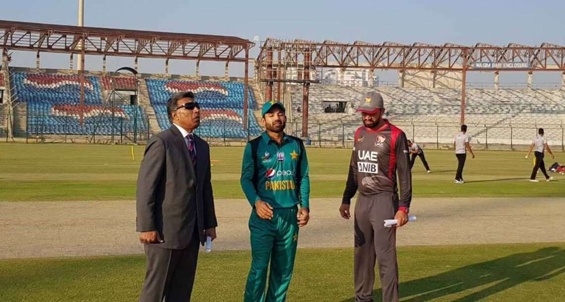 ایمرجنگ ایشیا کپ 2018: یو اے ای کے خلاف ٹارگٹ کے تعاقب میں پاکستان کی بیٹنگ جاری
