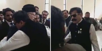 سانحہ ماڈل ٹاؤن کے مرکزی ملزم گلو بٹ نے اچانک طاہر القادری کو گلے لگالیا
