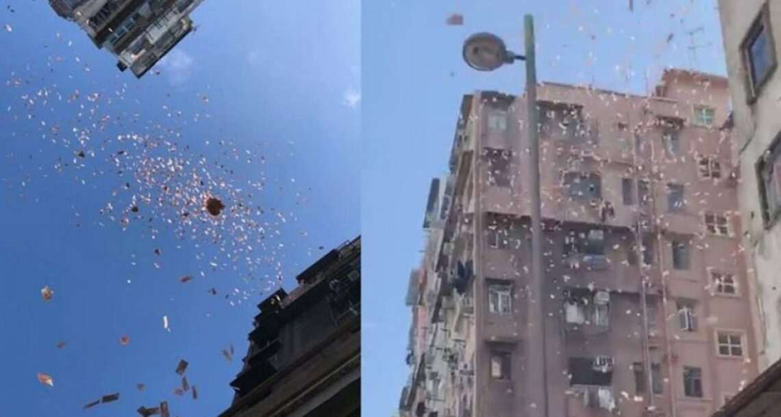 ہانگ کانگ کے ایک غریب علاقے میں ڈالرز کی بارش