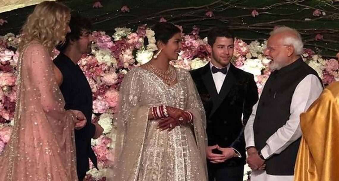 پرینکا چوپڑا اور نک جونس کے استقبالیے میں بھارتی وزیر اعظم کی شرکت