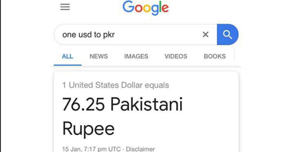 معروف سرچ انجن گوگل نے راتوں رات پاکستانی کرنسی کی قدر بڑھا دی میڈیا پر خبر نشر ہوئی تو چند گھنٹوں بعد غلطی درست کرلی