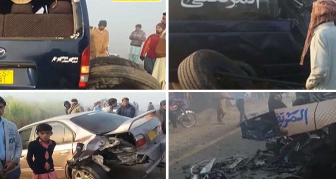 خیرپور: مہران ہائی وے پر گاڑیوں میں خطرناک تصادم، تین افراد جاں بحق