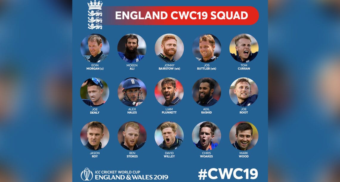 انگلینڈ کا پاکستان کے خلاف سیریز اور آئی سی سی ورلڈ کپ کے لیے 15 رکنی اسکواڈ کا اعلان