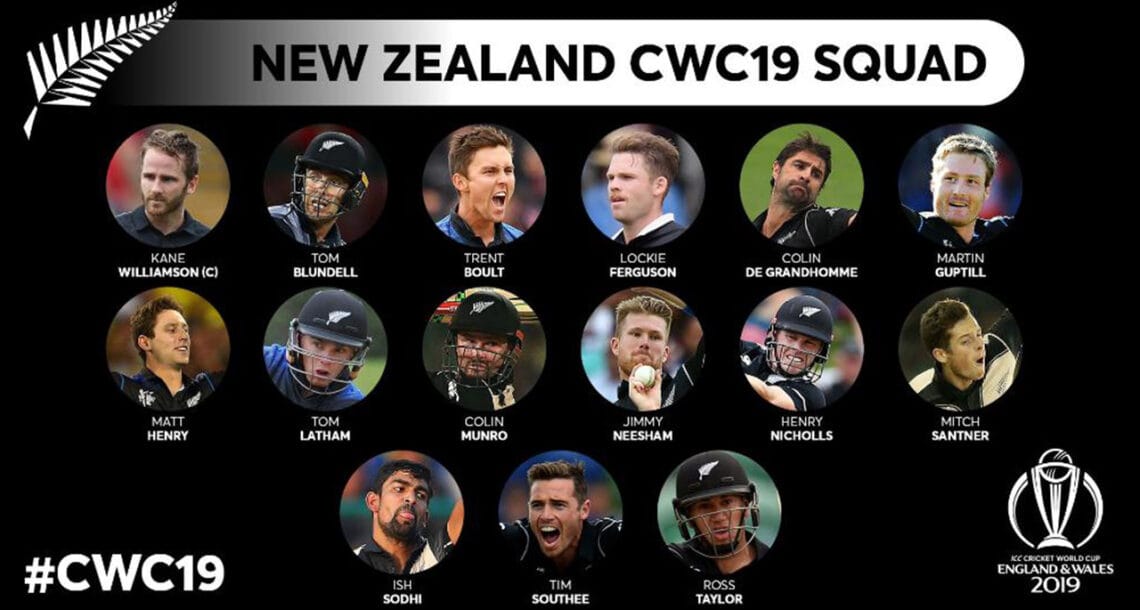 نیوزی لینڈ کا ورلڈ کپ 2019 کے لیے 15 رکنی اسکواڈ کا اعلان