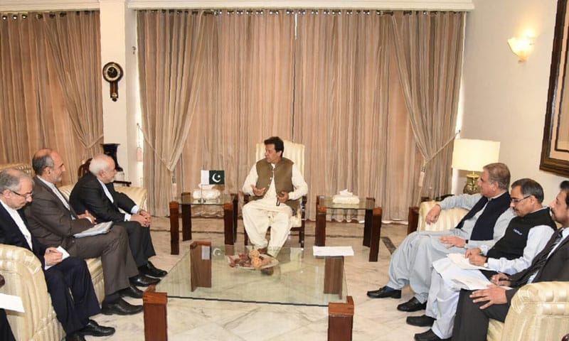 وزیراعظم عمران خان سے ایرانی وزیر خارجہ جواد ظریف کی ملاقات۔
