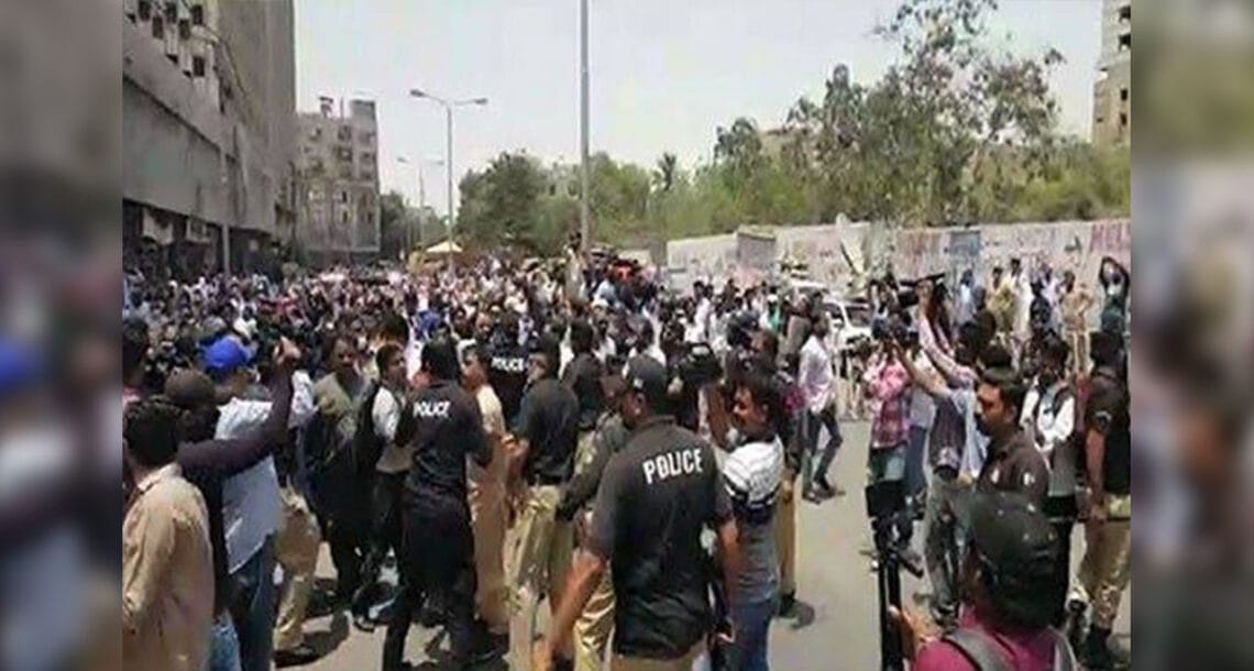 کراچی میں  سندھ بھرکی نرسز کا احتجاج  چوتھے روز بھی جاری