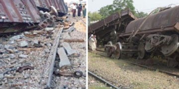 پڈعیدن میں مال گاڑی حادثے کا شکار، 13 بوگیاں پٹری سے اتر گئیں