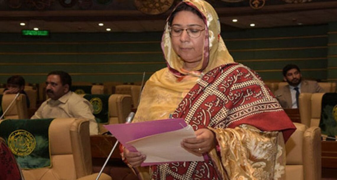ڈپٹی اسپیکر سندھ اسمبلی ریحانہ لغاری کی قائم مقام گورنر شپ سے معذرت