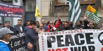 کشمیریوں سے اظہار یکجہتی، نیویارک ٹائم اسکوائر پرمظاہرہ