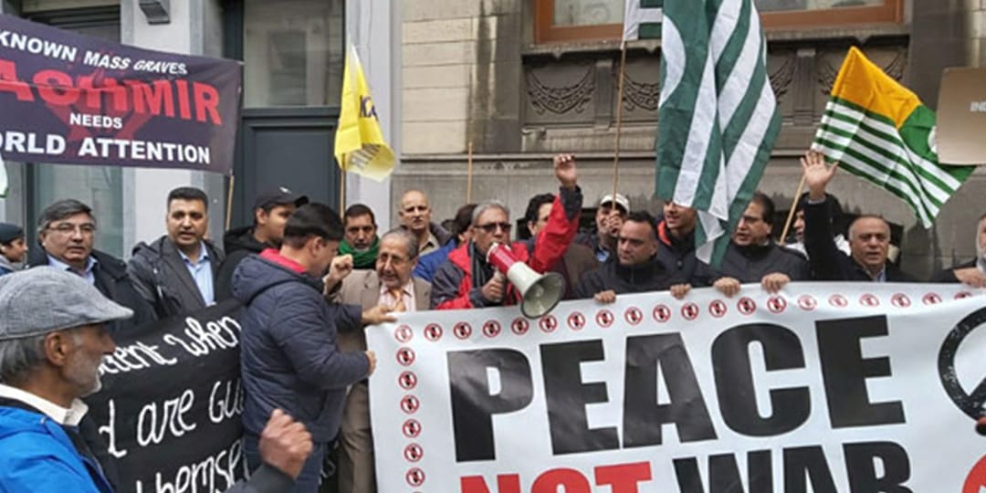 کشمیریوں سے اظہار یکجہتی، نیویارک ٹائم اسکوائر پرمظاہرہ