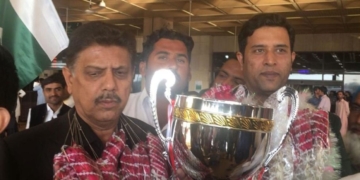 آئی بی ایس ایف ورلڈ اسنوکر چیمپئن محمد آصف کا وطن واپسی پر شاندار استقبال