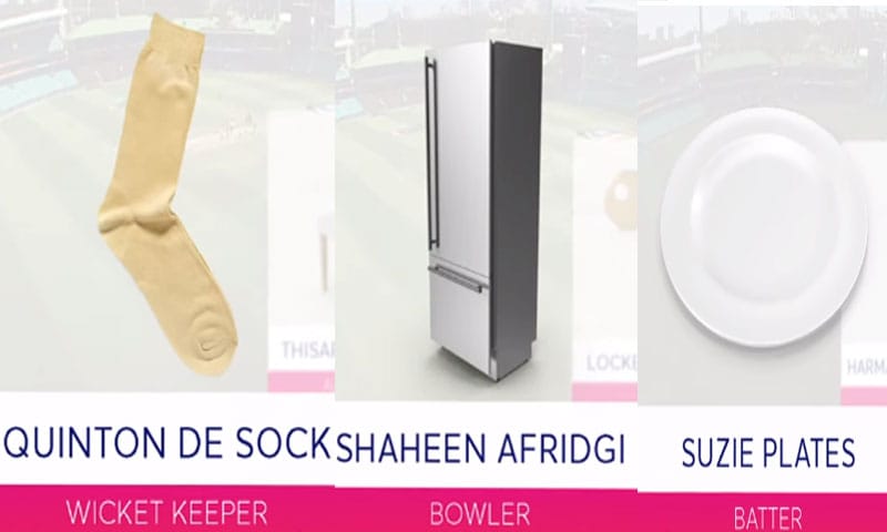 آئی سی سی نے کھلاڑیوں اور گھریلو اشیا کے نام ملا کر کرکٹ ٹیم بنا دی۔