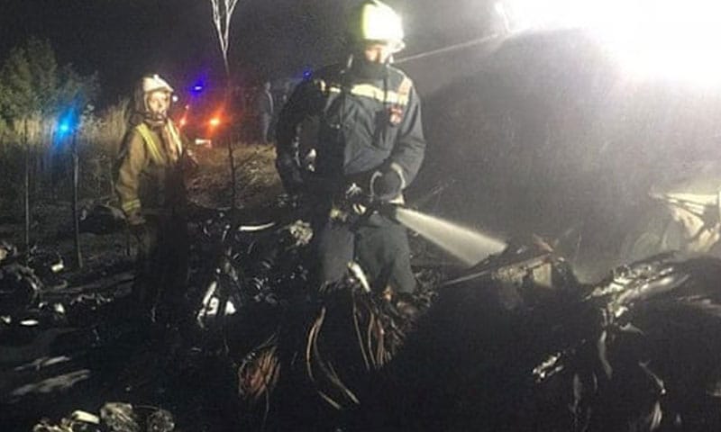 یوکرائن میں فوجی طیارہ گر کر تباہ، 25 افراد ہلاک۔