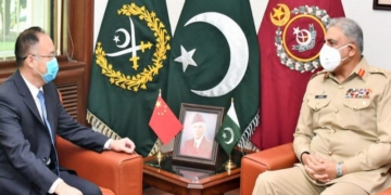 آرمی چیف سے چینی سفیر کی ملاقات۔
