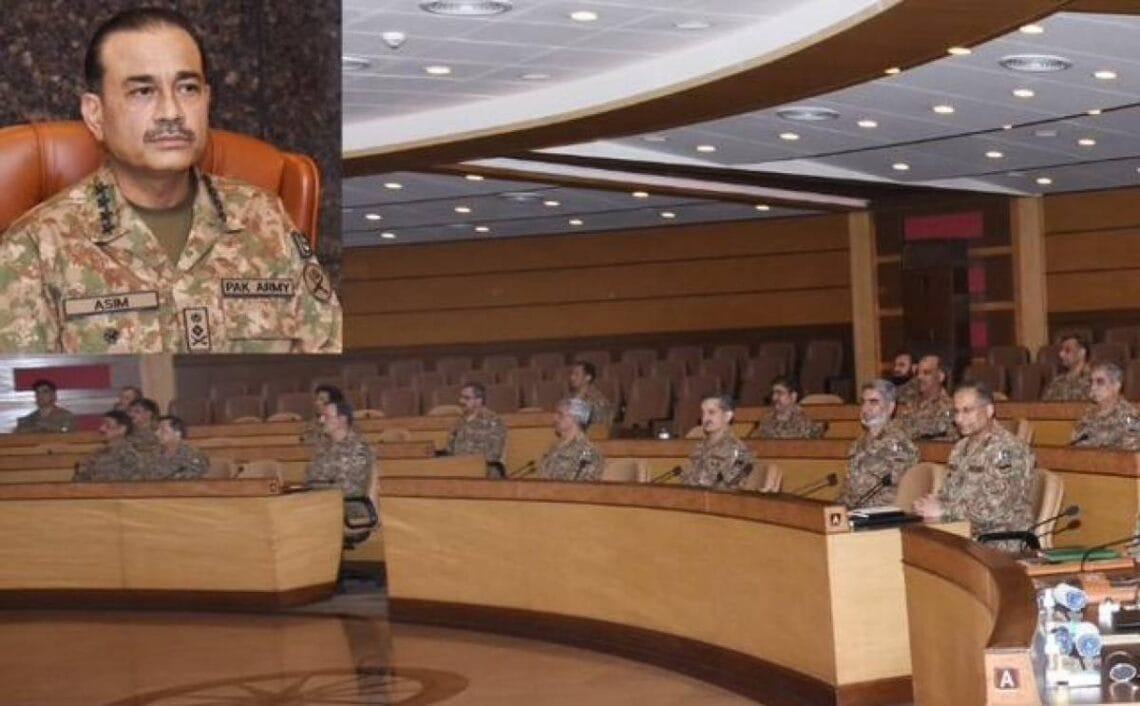 کور کمانڈرز کانفرنس: فوجی تنصیبات کے حملہ آوروں کیخلاف آرمی ایکٹ کے تحت کارروائی کا اعلان — پاک الرٹس: سنسنی نہیں، صرف خبر - PakAlerts.net — قابل اعتماد ڈیجیٹل نیوز پلیٹ فارم عالمی امور، تازہ ترین خبریں, سیاست, ٹیکنالوجی، کھیل، معیشت، تفریح، صحت، تعلیم، اور بہت کچھ ایک جگہ پر۔ کور کمانڈرز کانفرنس: فوجی تنصیبات کے حملہ آوروں کیخلاف آرمی ایکٹ کے تحت کارروائی کا اعلان