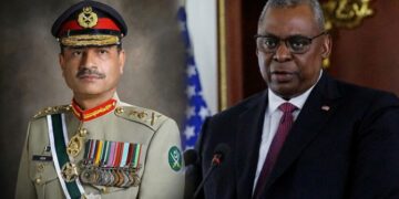 آرمی چیف سید عاصم منیر کی پینٹاگون میں امریکی وزیر دفاع سے ملاقات