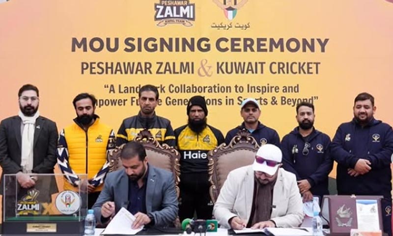 پشاور زلمی اور کویت کرکٹ کے درمیان معاہدے طے پا گیا
