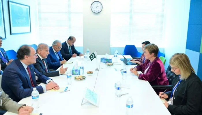 سربراہ آئی ایم ایف کا وزیر اعظم سے ملاقات میں معاشی استحکام کے لیے موثر گورننس پر زور