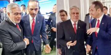 اسحاق ڈار کی قطر کے وزیراعظم سے ماسکو میں غیر رسمی ملاقات، دوطرفہ تعلقات اور علاقائی تعاون پر گفتگو