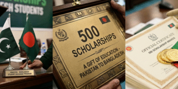 پاکستان کا بنگلادیشی طلبہ کیلئے 500 اسکالرشپس دینے کا اعلان، نالج کوریڈور پروگرام کا دوسرا مرحلہ شروع — پاک الرٹس: سنسنی نہیں، صرف خبر - PakAlerts.net — قابل اعتماد ڈیجیٹل نیوز پلیٹ فارم عالمی امور، تازہ ترین خبریں, سیاست, ٹیکنالوجی، کھیل، معیشت، تفریح، صحت، تعلیم، اور بہت کچھ ایک جگہ پر۔ پاکستان کا بنگلادیشی طلبہ کیلئے 500 اسکالرشپس دینے کا اعلان، نالج کوریڈور پروگرام کا دوسرا مرحلہ شروع